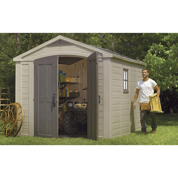 Keter Factor Apex Garden Shed 8ft x 11ft - Beige - Image 2