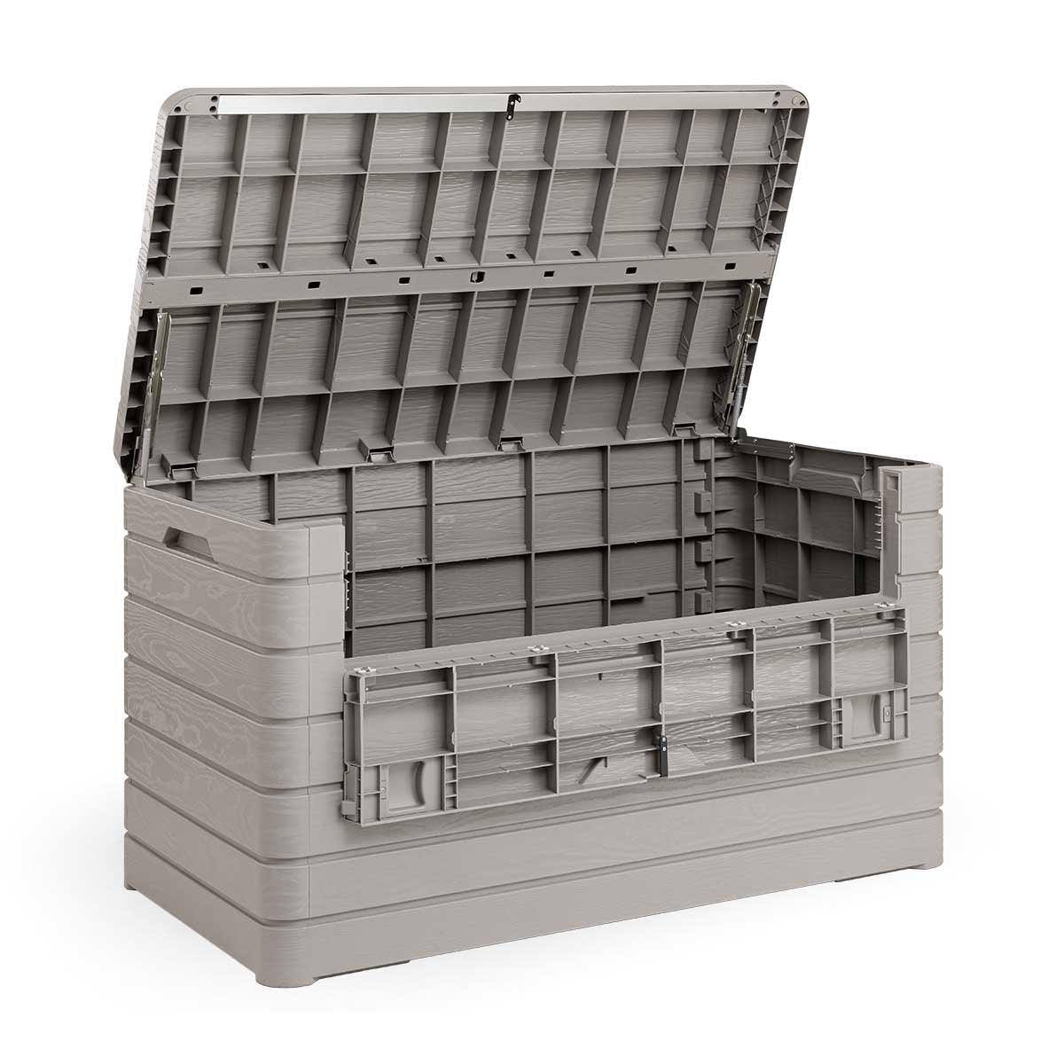 Toomax Dolomiti XXL 970L Garden Storage Deck Box - Warm Grey Woodgrain - Image 3