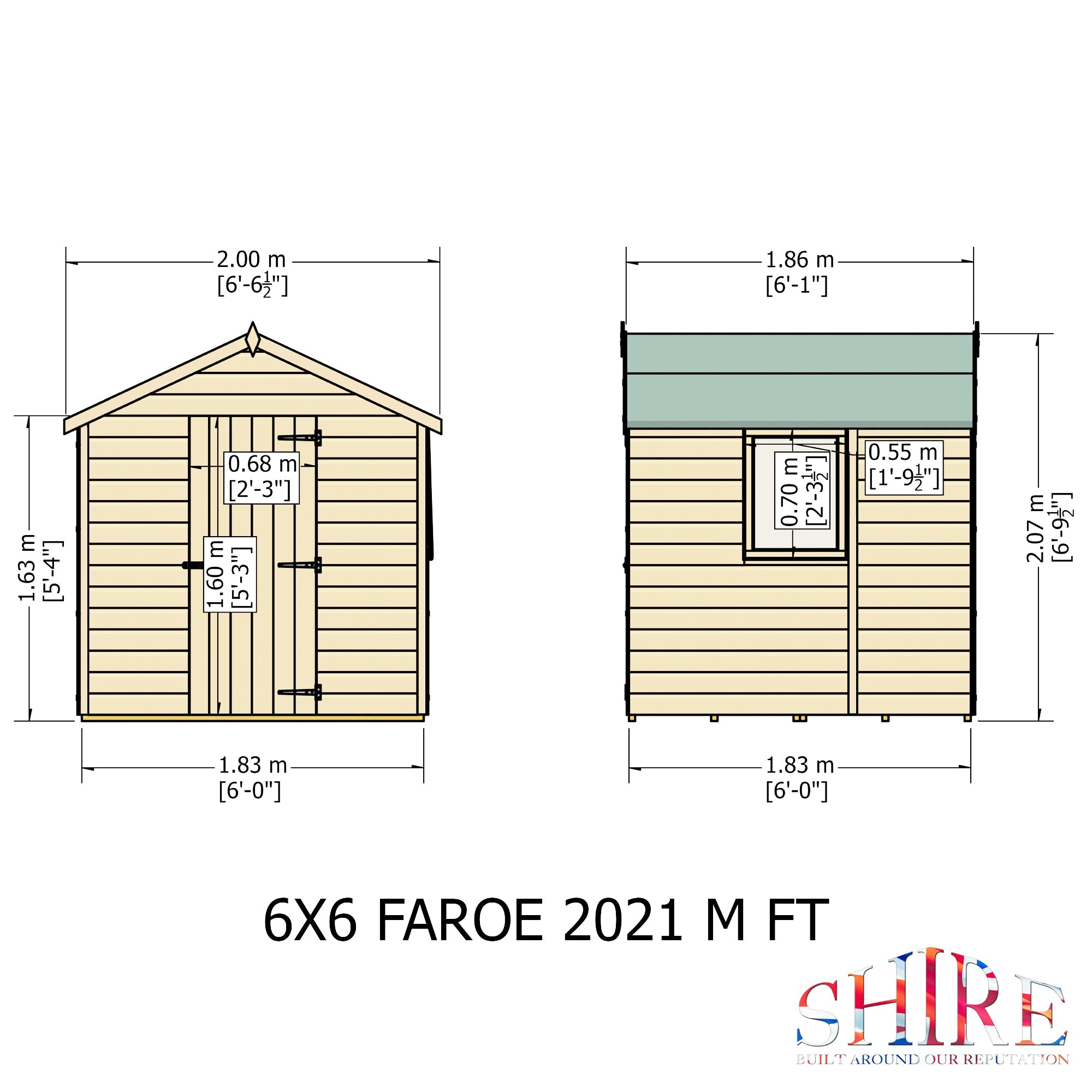 Shire Faroe 6ft x 6ft Shiplap Apex Shed - Image 8