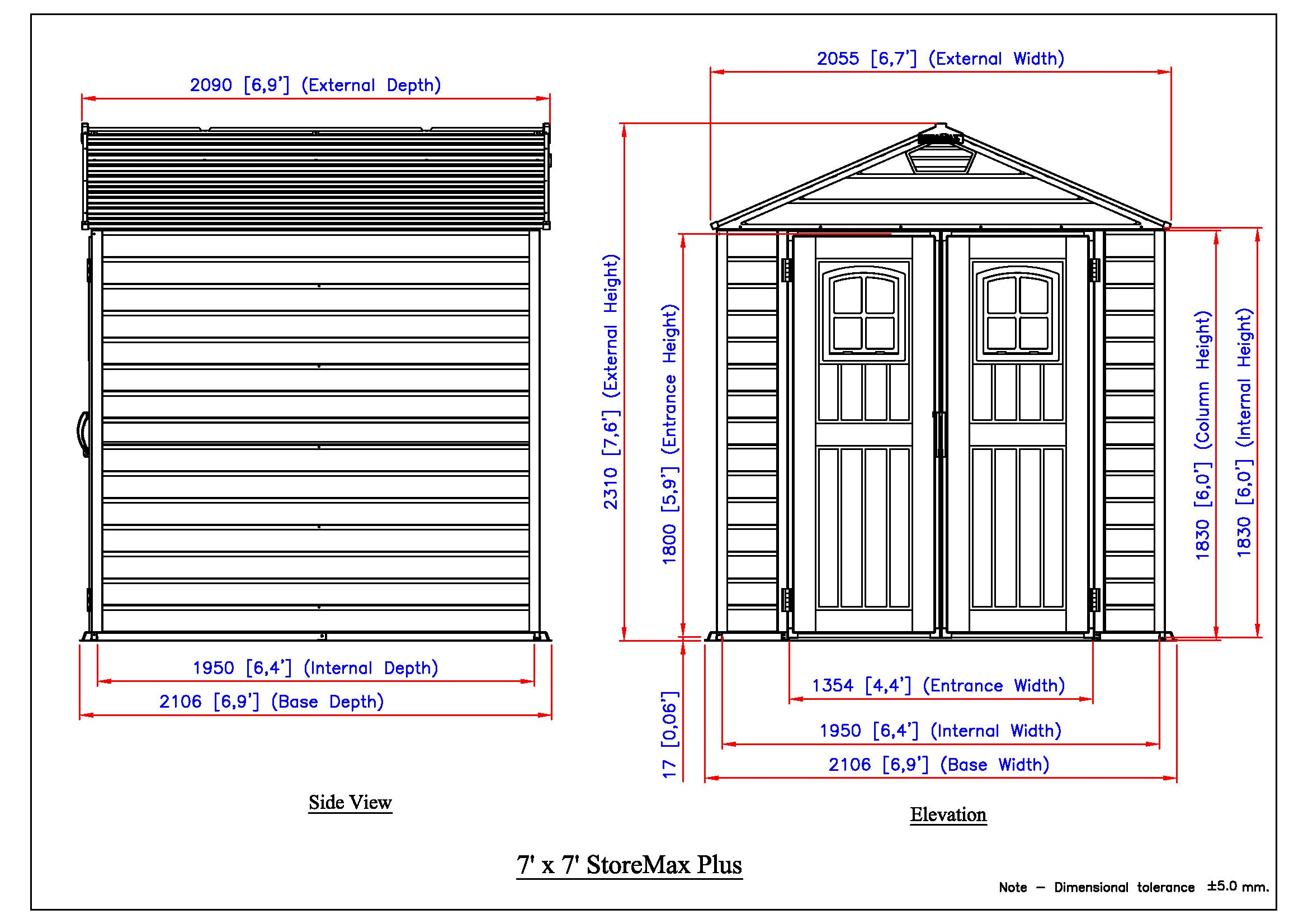 Duramax StoreMax Plus - 7ft x 7ft Plastic Garden Shed in Grey - Image 7