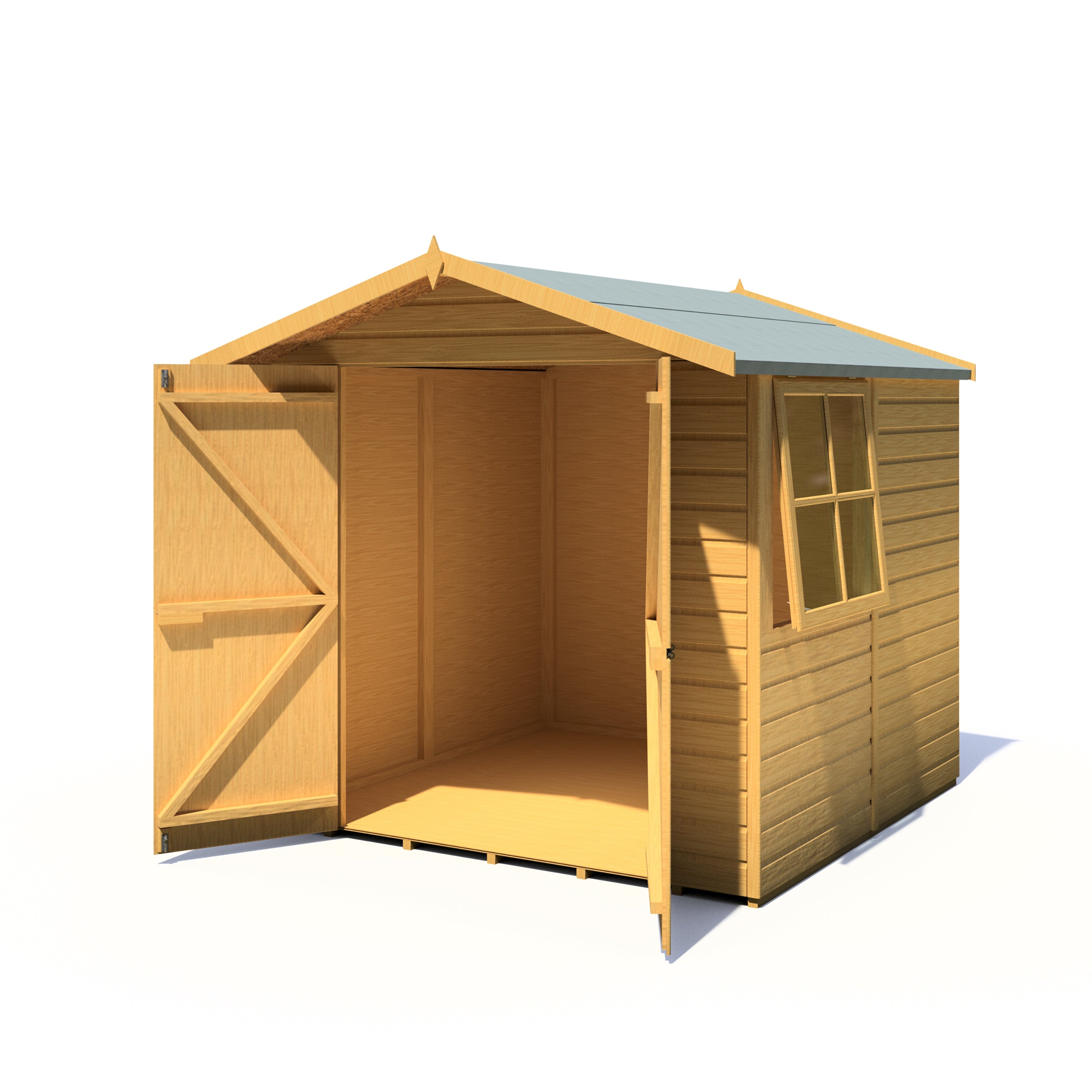 Shire Alderney 7ft x 7ft Apex Garden Shed - Image 4