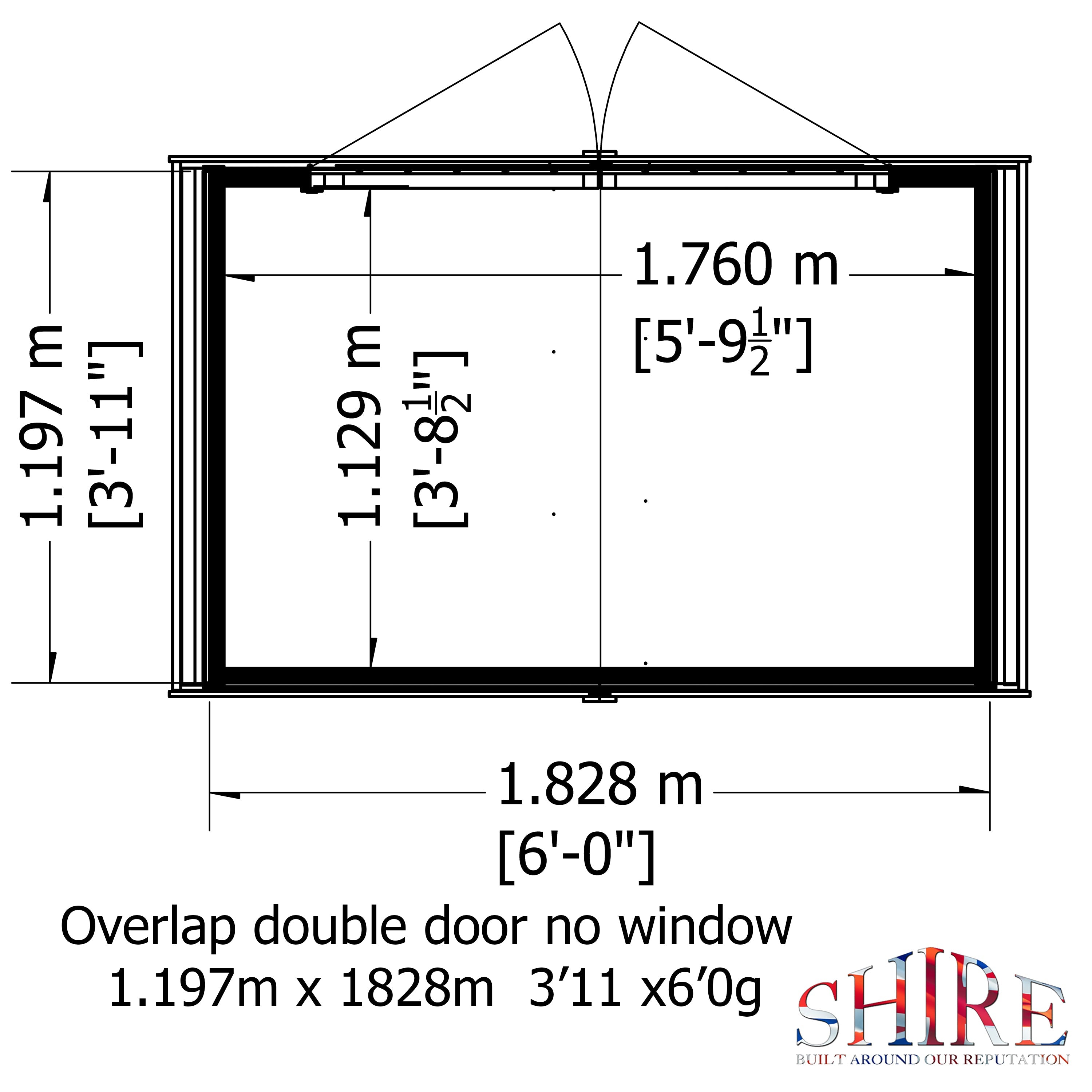 Shire Overlap 4ft x 6ft Windowless Shed with Double Doors - Image 4