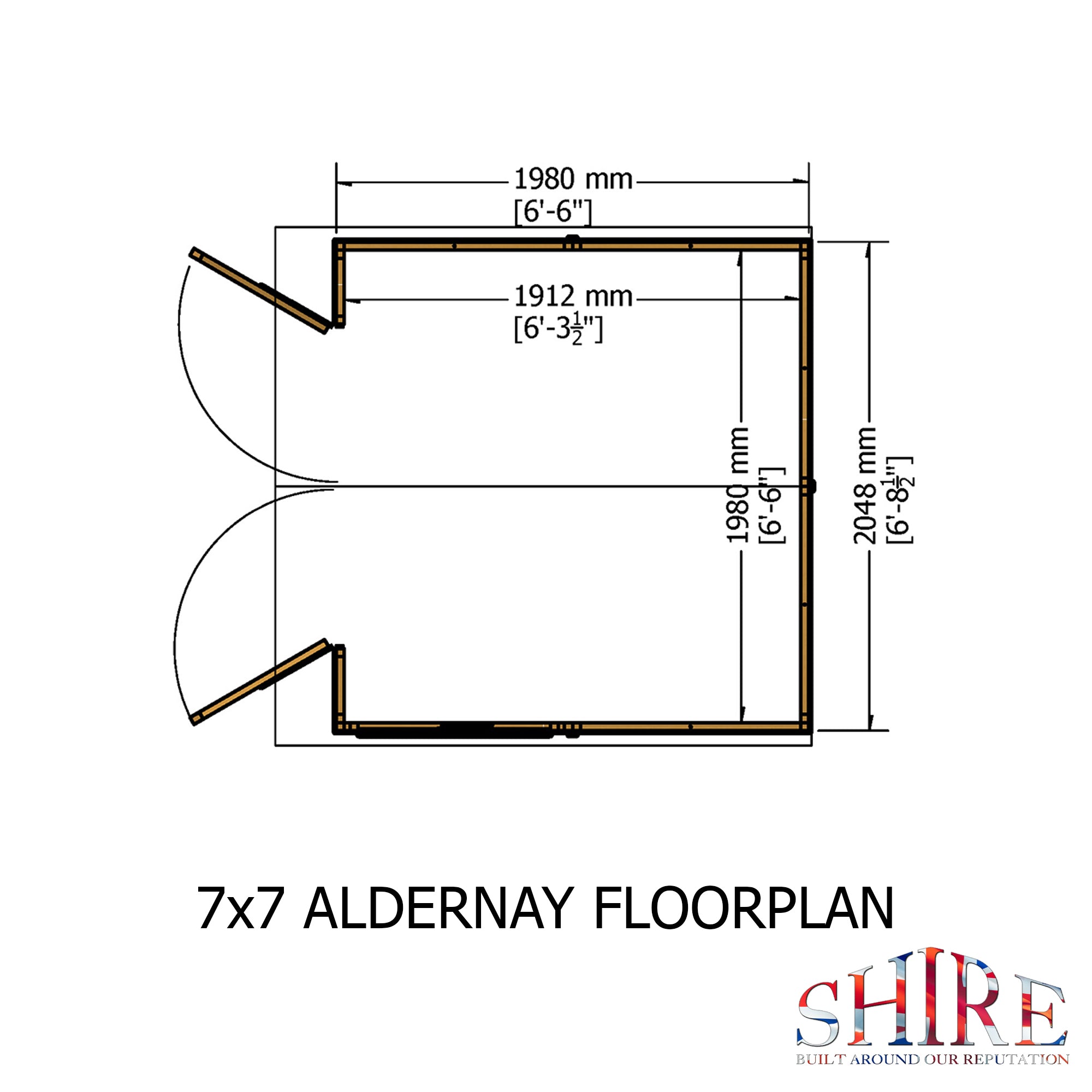 Shire Alderney 7ft x 7ft Apex Garden Shed - Image 7
