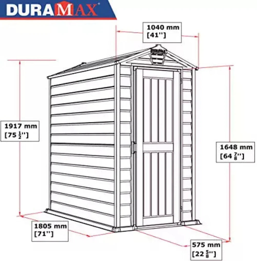Duramax Evermore - 4ft x 6ft Plastic Garden Shed in Grey - Image 7