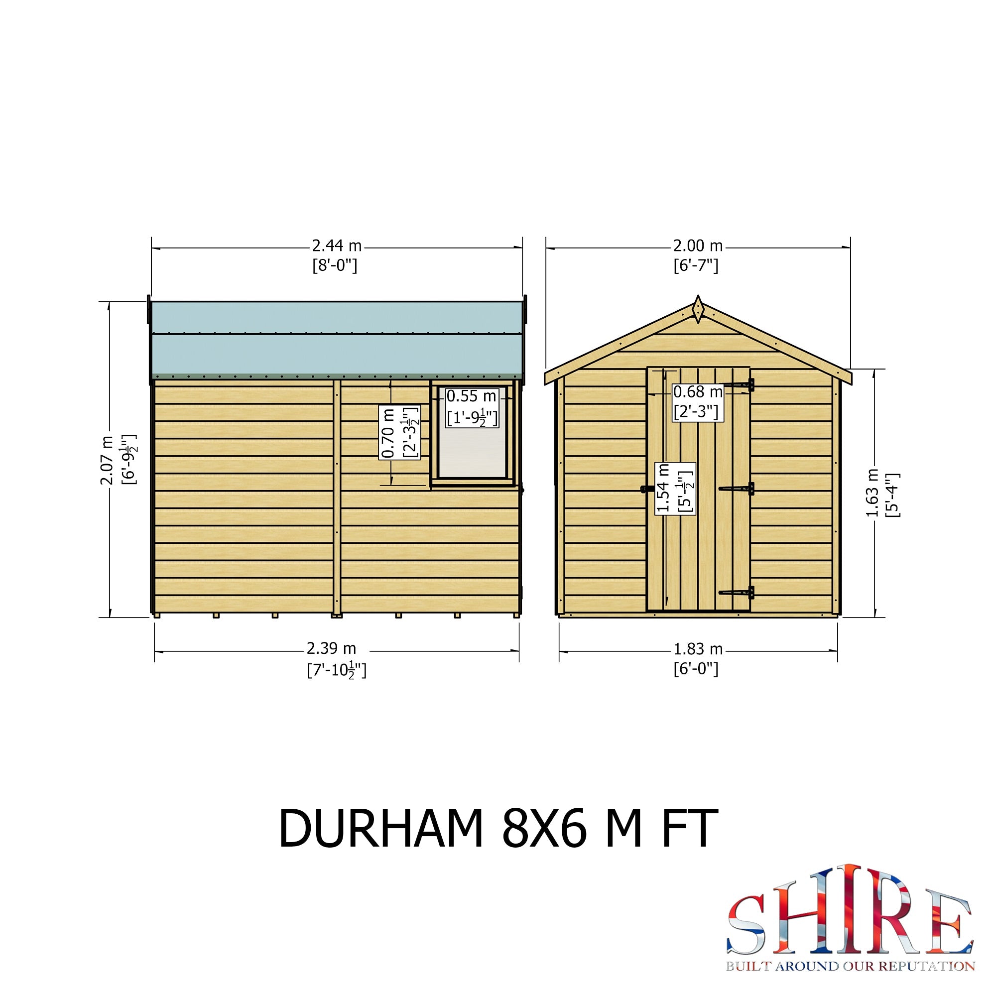 Shire Shiplap 8ft x 6ft Apex Shed (Single Door) - Image 7