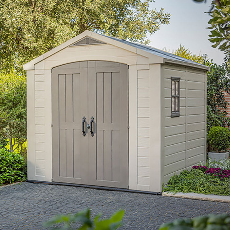 Keter Factor Apex Garden Shed 8ft x 8ft - Beige - Image 2