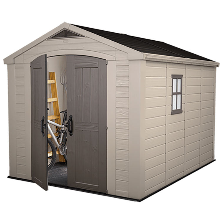 Keter Factor Apex Garden Shed 8ft x 11ft - Beige - Image 4