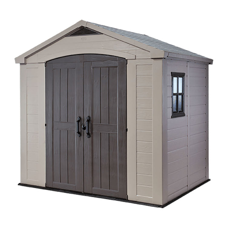 Keter Factor Apex Garden Shed 8ft x 6ft - Beige - Image 4