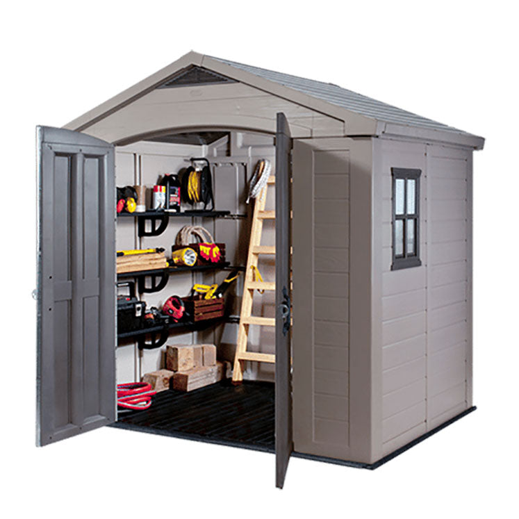 Keter Factor Apex Garden Shed 8ft x 6ft - Beige - Image 5