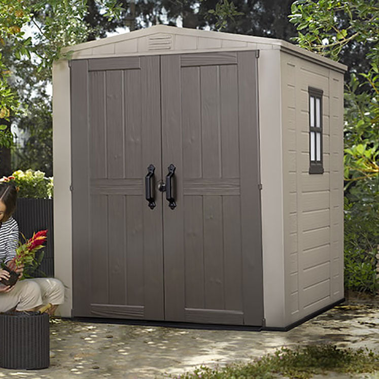 Keter Factor Apex Garden Shed 6ft x 6ft - Beige