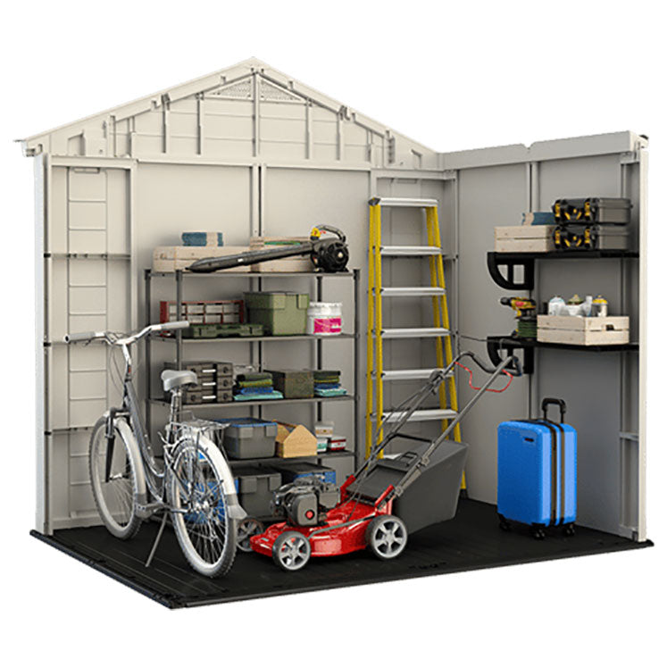 Keter Factor Apex Garden Shed 8ft x 6ft - Beige - Image 8