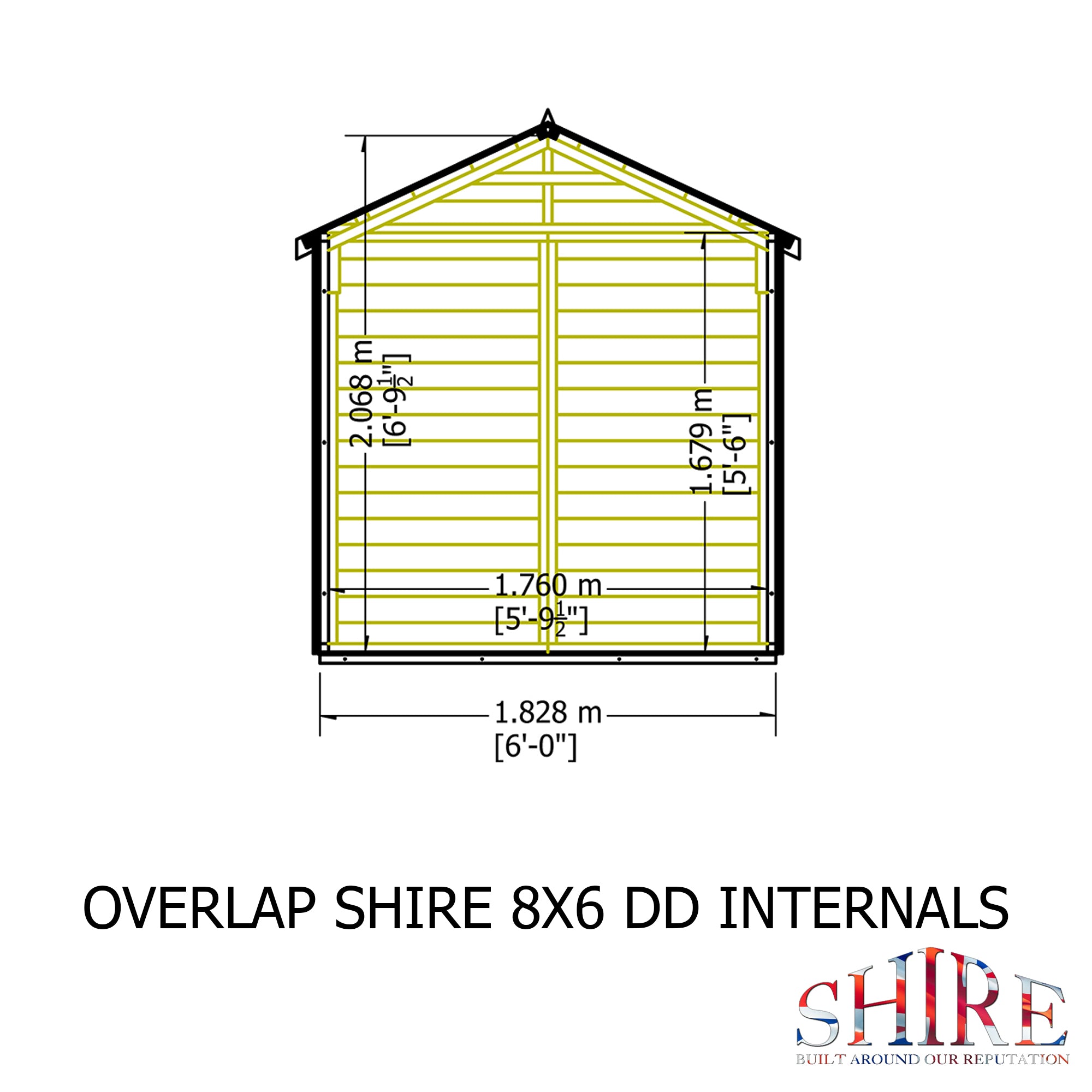 Shire Overlap 8ft x 6ft Windowless Shed with Double Doors - Image 4
