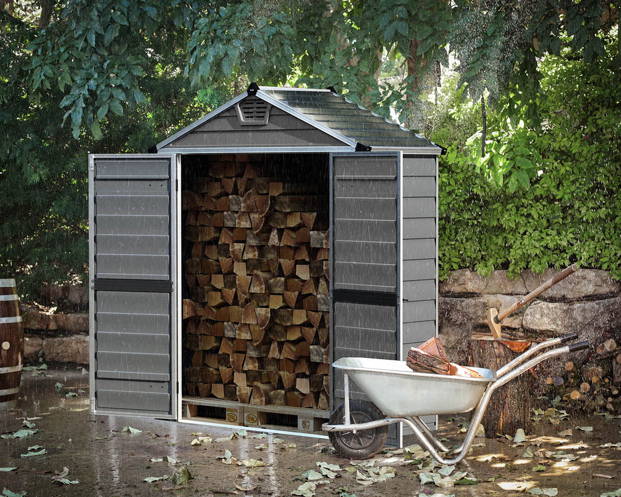 Palram Canopia Skylight 6 ft. x 3 ft. Shed Kit - Dark Grey - Image 3