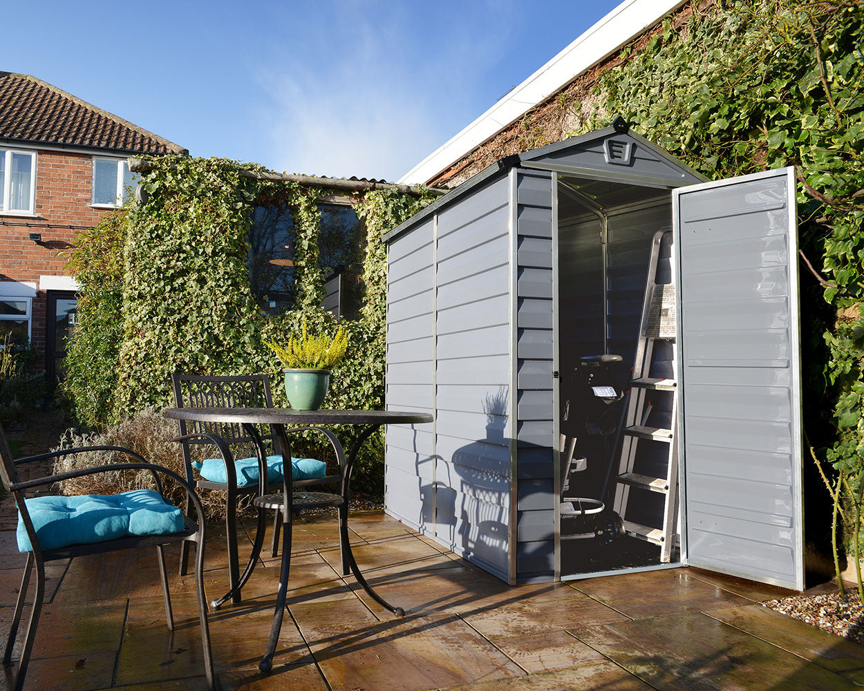 Palram Canopia Skylight 4 ft. x 6 ft. Shed Kit - Dark Grey - Image 2