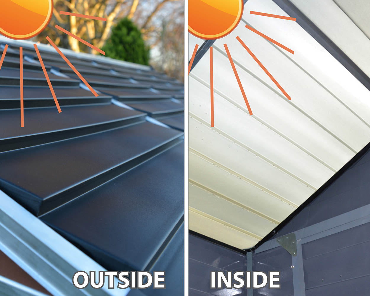 Palram Canopia Skylight 6 ft. x 10 ft. Shed Kit - Dark Grey - Image 9