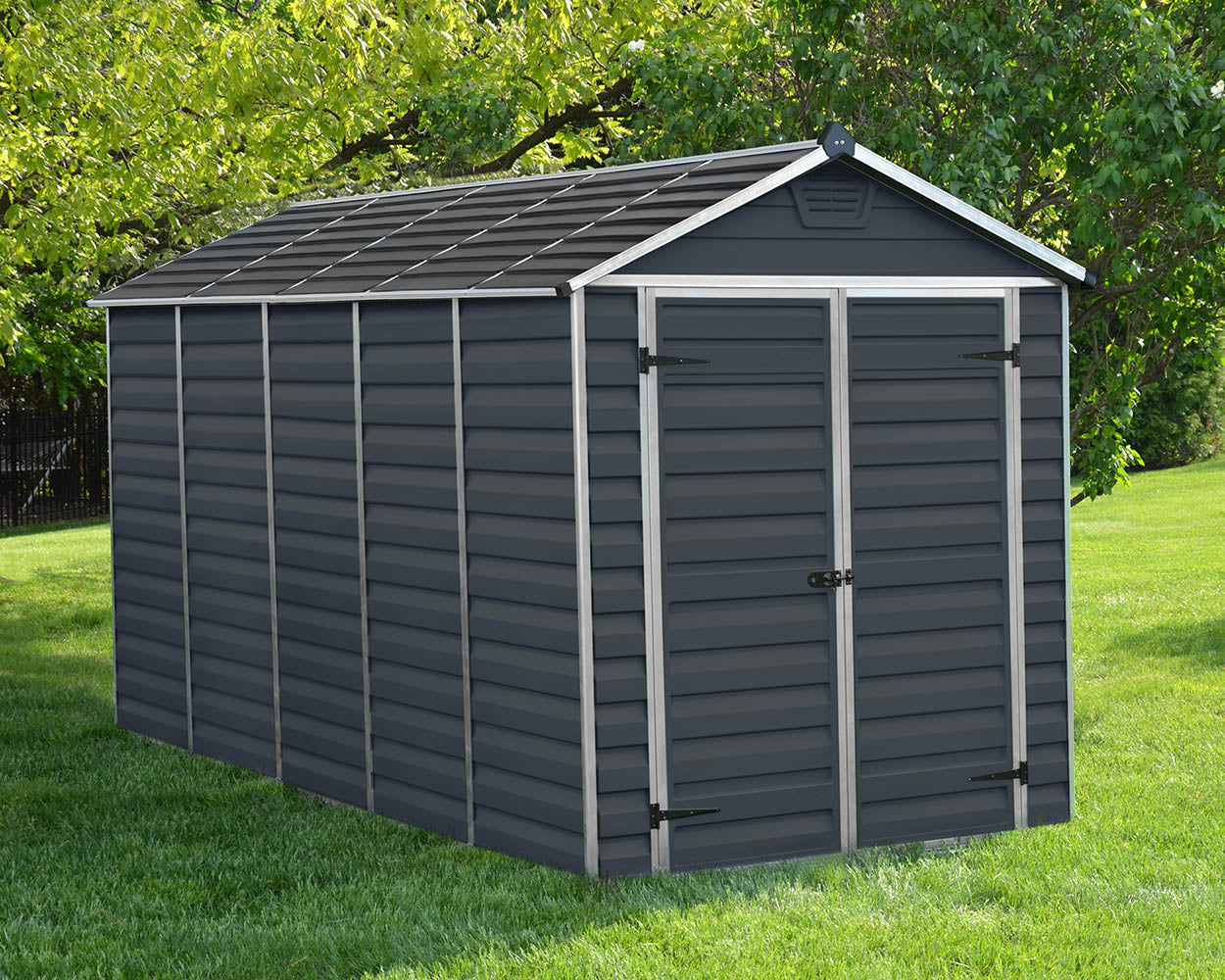 Palram Canopia Skylight 6 ft. x 12 ft. Shed Kit - Midnight Grey