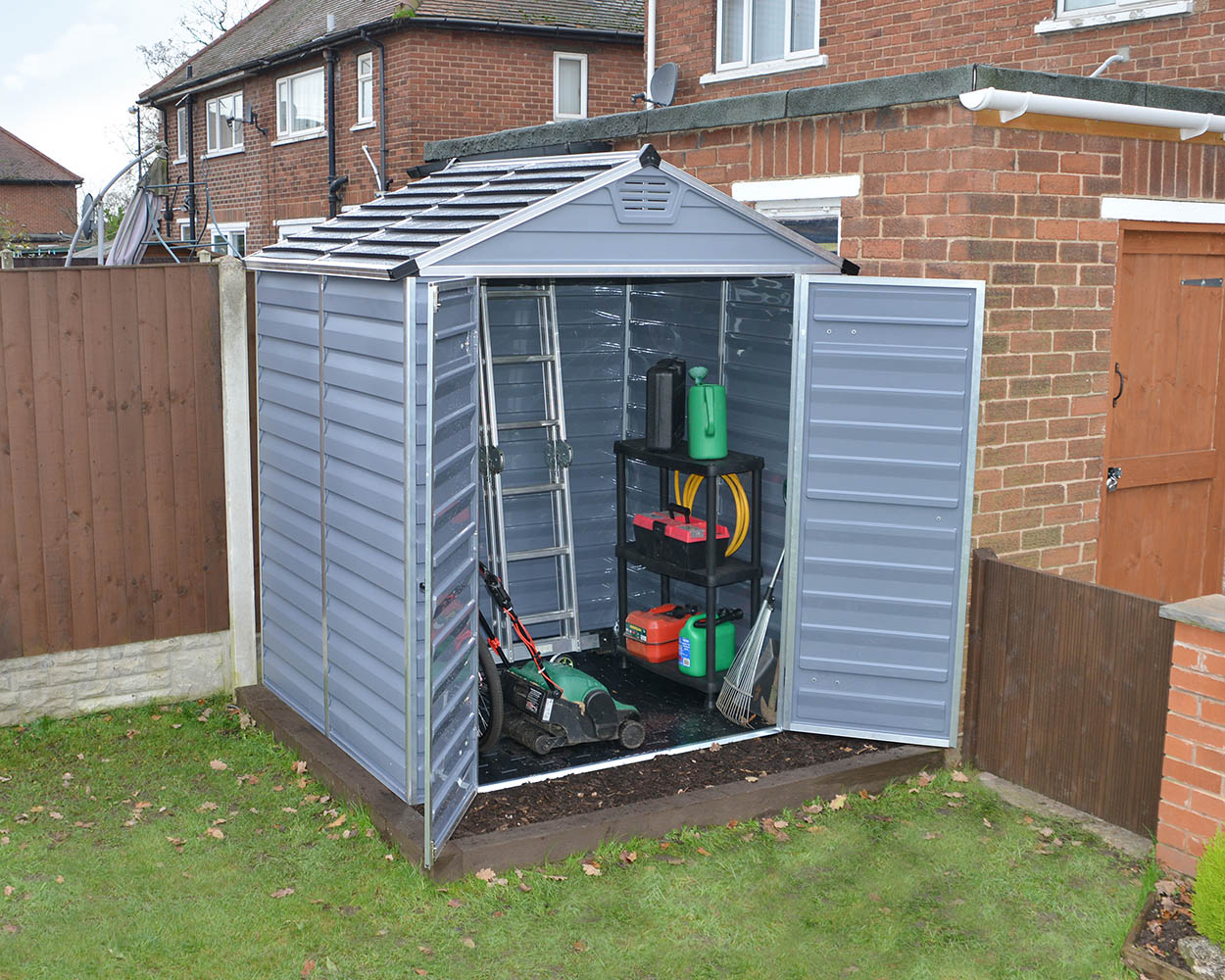 Palram Canopia Skylight 6 ft. x 5 ft. Shed Kit - Dark Grey - Image 2