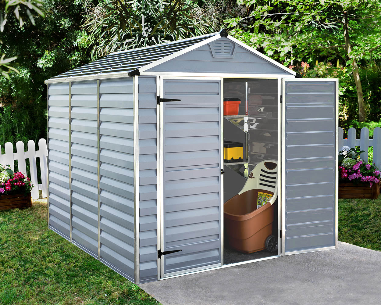 Palram Canopia Skylight 6 ft. x 8 ft. Shed Kit - Dark Grey - Image 2