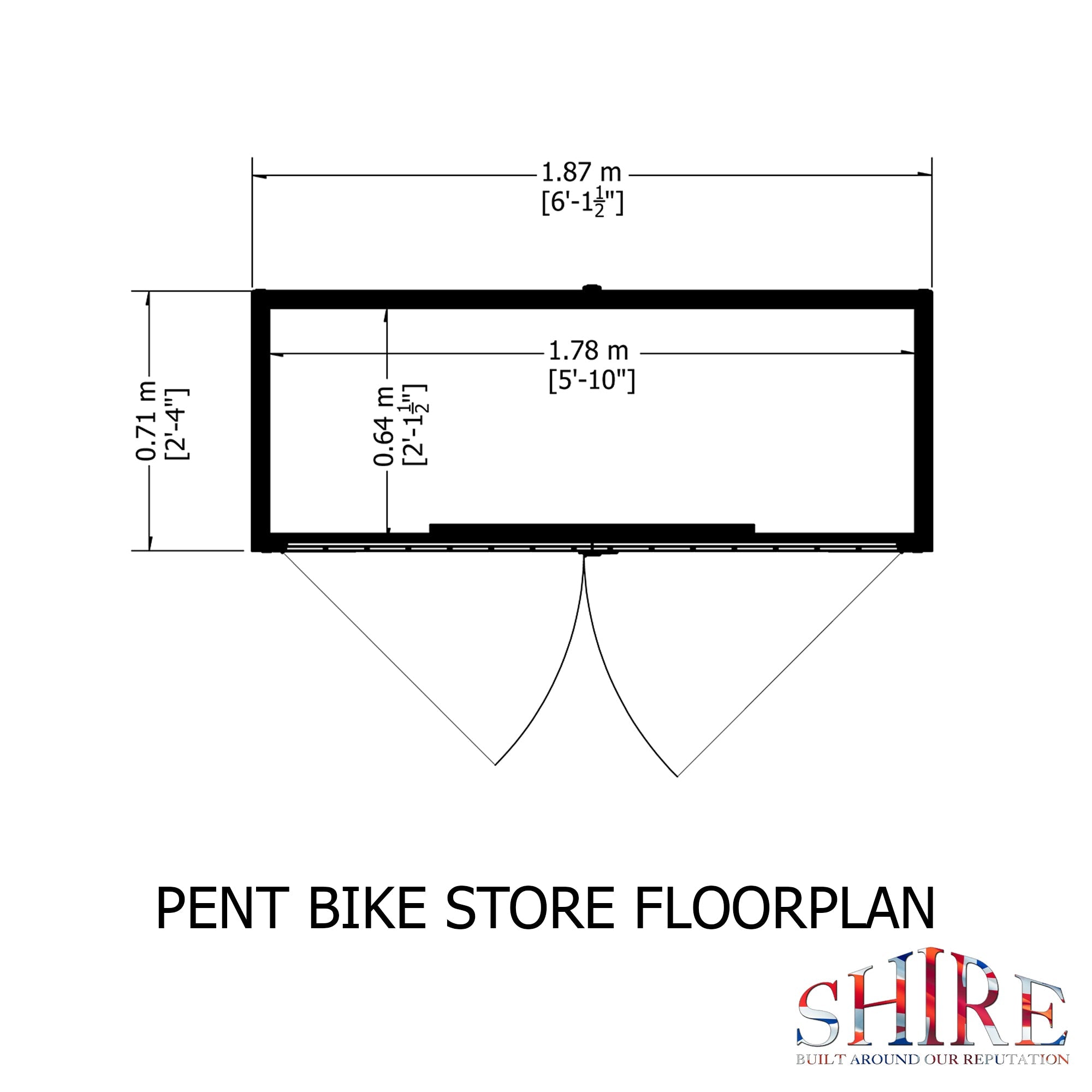 Shire Shiplap 2ft 6 x 6ft Pent Bike Store (no floor) - Image 5