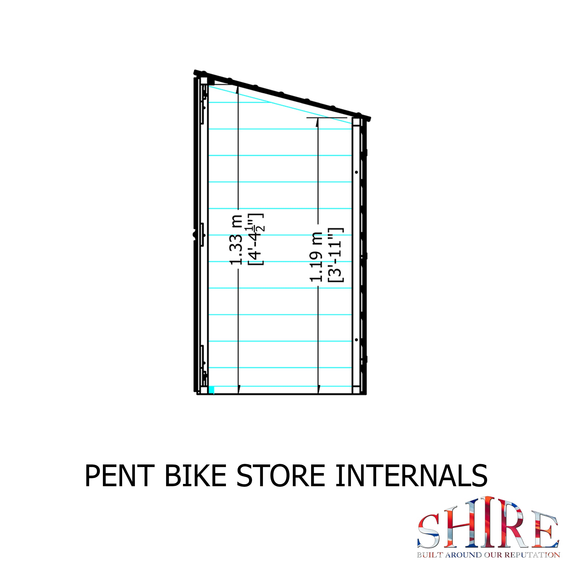 Shire Shiplap 2ft 6 x 6ft Pent Bike Store (no floor) - Image 6