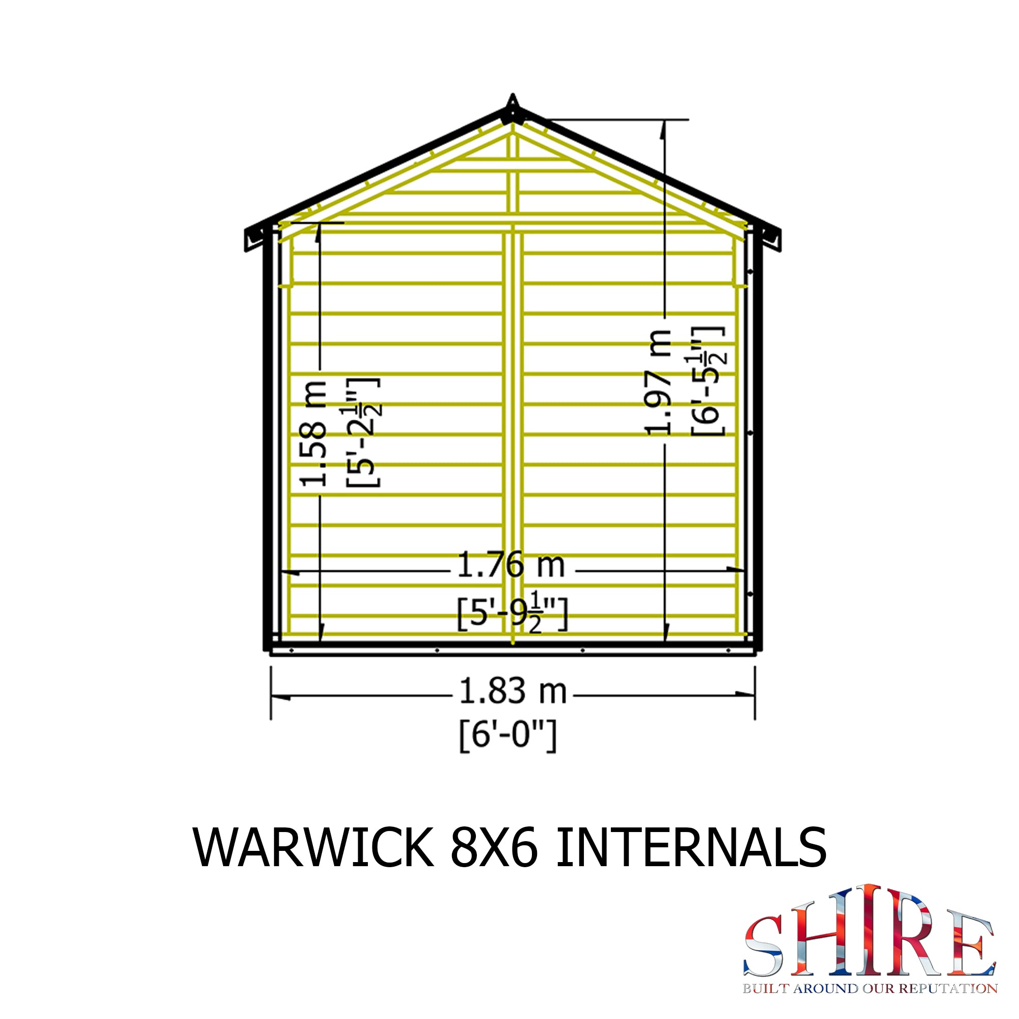 Shire Warwick Shiplap 8ft x 6ft Apex Shed (Double Doors) - Image 5