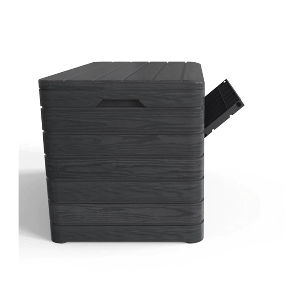 Toomax Dolomiti XXL 970L Garden Storage Deck Box - Anthracite Grey Woodgrain - Image 9