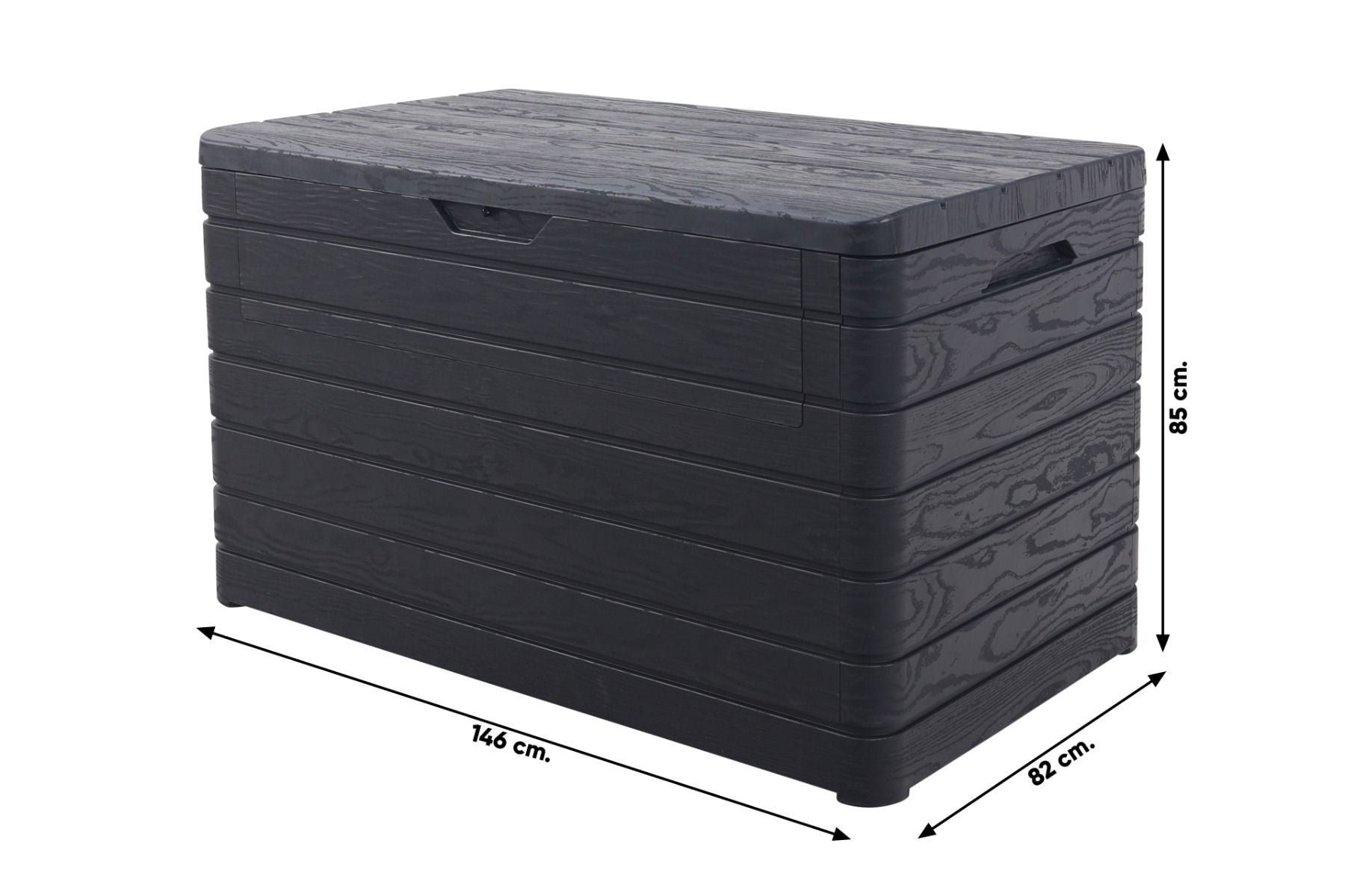 Toomax Dolomiti XXL 970L Garden Storage Deck Box - Anthracite Grey Woodgrain - Image 7