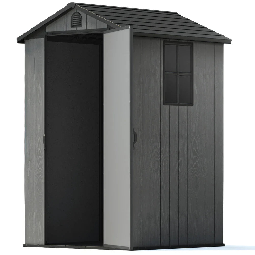 Garden Guard 4ft x 6ft Premium Woodgrain Garden Shed - Anthracite Grey - Image 4